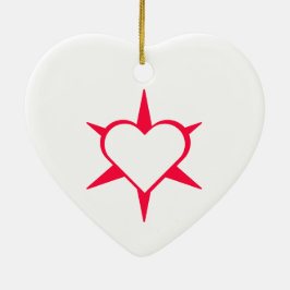 Herz Heart Cœur Cuore Star Starlet Sternchen Stern Keramisch Ornament