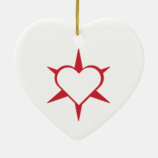Herz Heart Cœur Cuore Star Starlet Sternchen Stern Keramisch Ornament (Achterkant)
