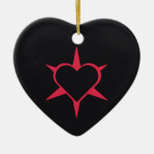 Herz Heart Cœur Cuore Star Starlet Sternchen Stern Keramisch Ornament (Voorkant)