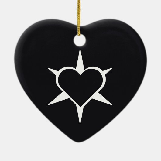 Herz Heart Cœur Cuore Star Starlet Sternchen Stern Keramisch Ornament (Achterkant)