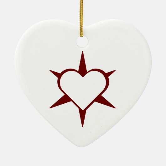 Herz Heart Cœur Cuore Star Starlet Sternchen Stern Keramisch Ornament (Achterkant)