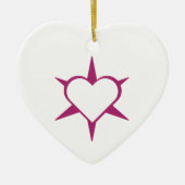 Herz Heart Cœur Cuore Star Starlet Sternchen Stern Keramisch Ornament (Voorkant)