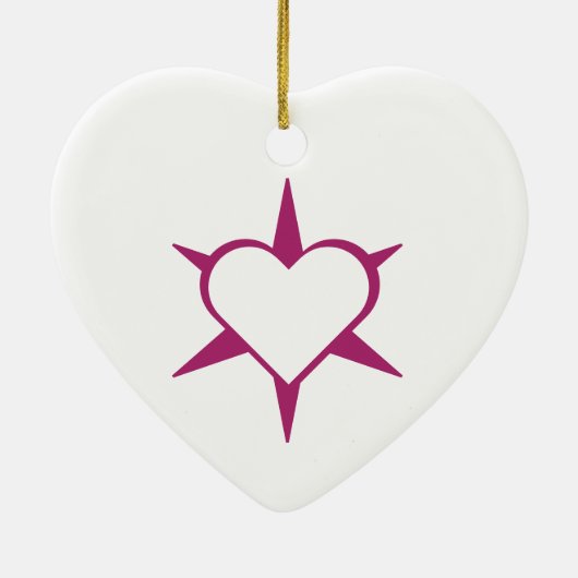 Herz Heart Cœur Cuore Star Starlet Sternchen Stern Keramisch Ornament (Achterkant)