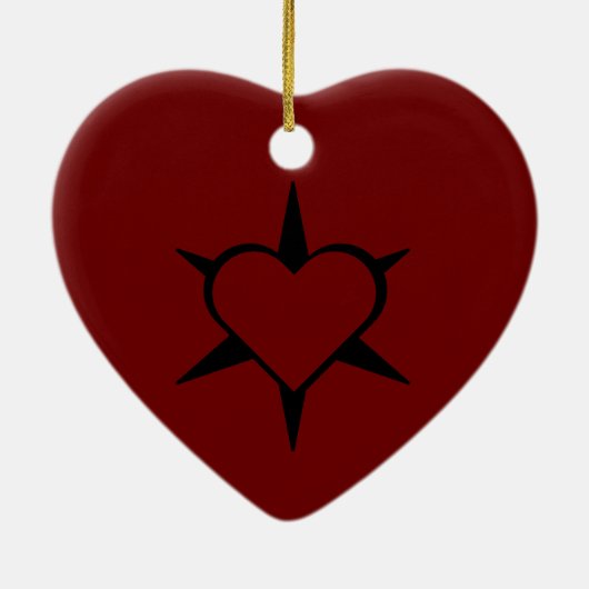 Herz Heart Cœur Cuore Star Starlet Sternchen Stern Keramisch Ornament (Achterkant)