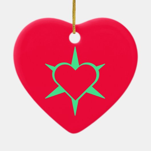 Herz Heart Cœur Cuore Star Starlet Sternchen Stern Keramisch Ornament (Achterkant)
