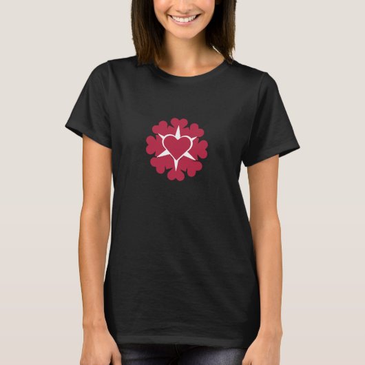 Herz Heart Cœur Cuore Star Starlet Sternchen Stern T-shirt (Voorkant)