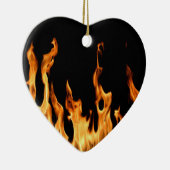 Herz Heart Cœur Flammen Flame Flames Feuer Fire  Keramisch Ornament (Rechts)