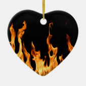 Herz Heart Cœur Flammen Flame Flames Feuer Fire  Keramisch Ornament (Voorkant)