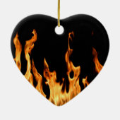 Herz Heart Cœur Flammen Flame Flames Feuer Fire  Keramisch Ornament (Achterkant)