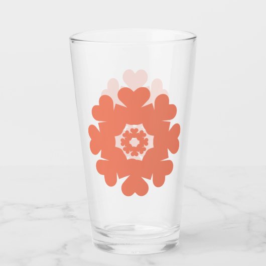 Herz & Heart & Herzen Hearts retro 70er Glas (Voorkant)