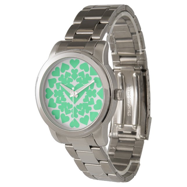Herz ♥ Heart ♥ Herzen ♥ Hearts retro Horloge (Gekanteld)