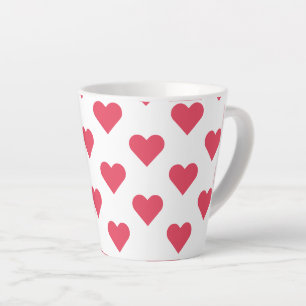 Herz & Heart & Herzen Hearts roze-wit Latte Mok