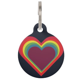 Herz ♥ Heart – Rainbow Colors – Regenbogenfarben Huisdierpenning