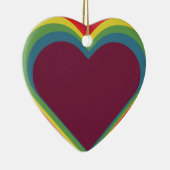 Herz ♥ Heart – Rainbow Colors – Regenbogenfarben Keramisch Ornament (Rechts)