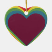 Herz ♥ Heart – Rainbow Colors – Regenbogenfarben Keramisch Ornament (Voorkant)