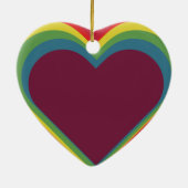 Herz ♥ Heart – Rainbow Colors – Regenbogenfarben Keramisch Ornament (Achterkant)