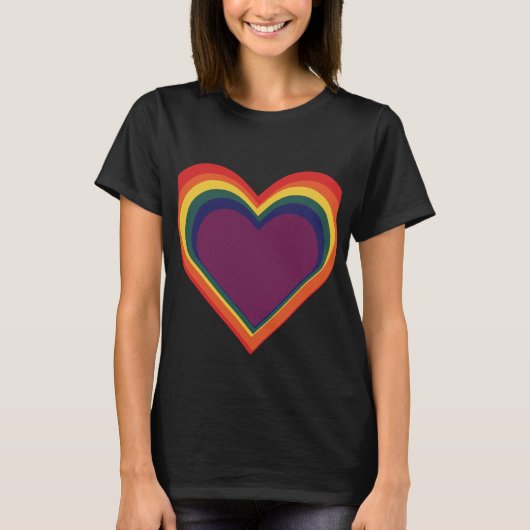 Herz ♥ Heart – Rainbow Colors – Regenbogenfarben T-shirt (Voorkant)