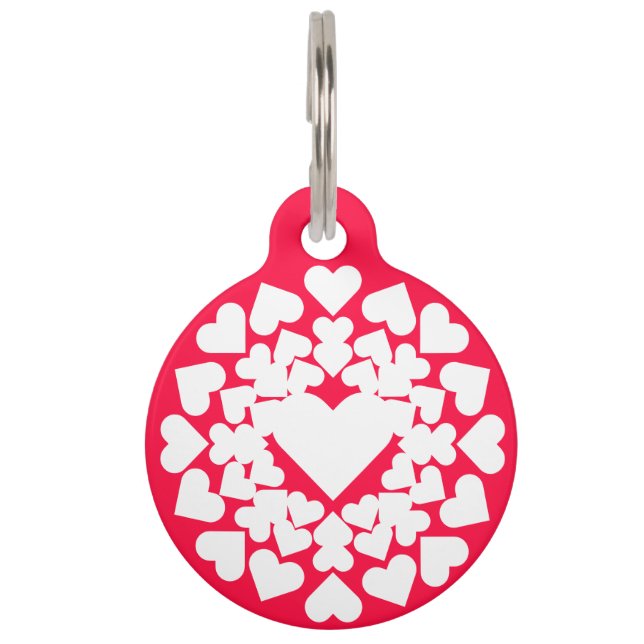 Herz ♥ Heart Sun neon Huisdierpenning (Voorkant)