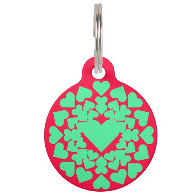 Herz ♥ Heart Sun neon Huisdierpenning (Voorkant)