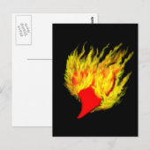 Herz in Flammen Briefkaart (Voorkant / Achterkant)
