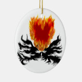 Herz in Flammen Keramisch Ornament (Rechts)