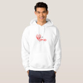 Herz Liebe Dartscheibe mit Pfeil Hoodie (Voorkant volledig)