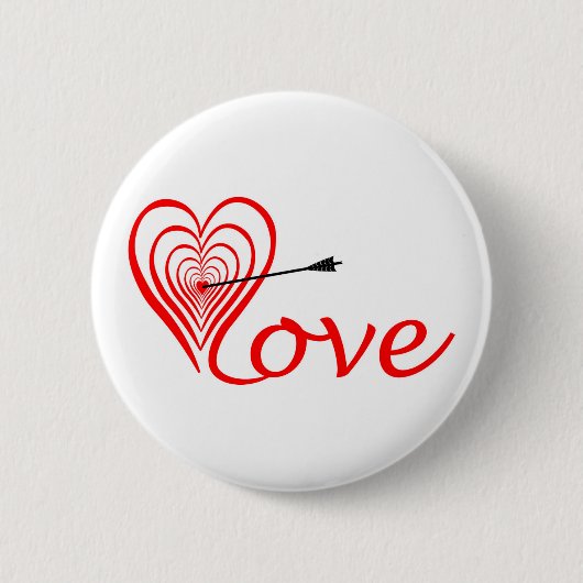 Herz Liebe Dartscheibe mit Pfeil Ronde Button 5,7 Cm (Voorkant)