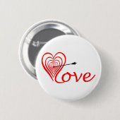 Herz Liebe Dartscheibe mit Pfeil Ronde Button 5,7 Cm (Voorkant /achterkant)