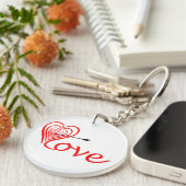 Herz Liebe Dartscheibe mit Pfeil Sleutelhanger (Voorkant Rechts)