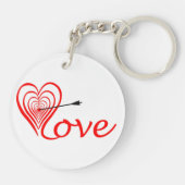 Herz Liebe Dartscheibe mit Pfeil Sleutelhanger (Achterkant)