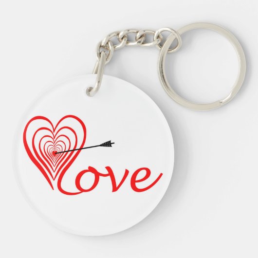 Herz Liebe Dartscheibe mit Pfeil Sleutelhanger (Achterkant)