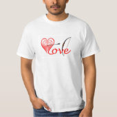 Herz Liebe Dartscheibe mit Pfeil und Bogen T-shirt (Voorkant)