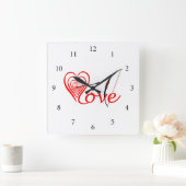 Herz Liebe Dartscheibe mit Pfeil und Bogen Vierkante Klok (Huis)