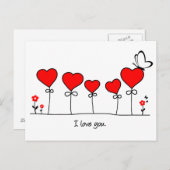 Herz Liebe Schmetterling - Ik hou van je Briefkaart (Voorkant / Achterkant)