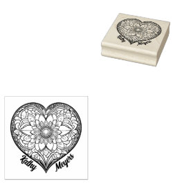 Herz mit Ornamenten Rubberstempel