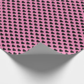 Herz Schwarz auf Rosa Cadeaupapier (Hoek)