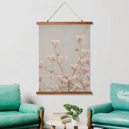 Herzblüten Wandteppich – Romantische Botanische Hangend Wandkleed