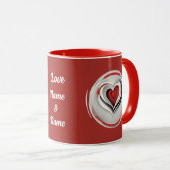 Herzen, abstrakt im Kreis - Mok (Voorkant rechts)