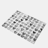 Herzen in Schwarz-Weiß Deurmat (Schuin)