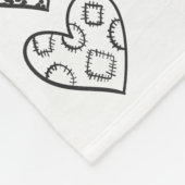 Herzen in Schwarz-Weiß Fleece Deken (Hoek)