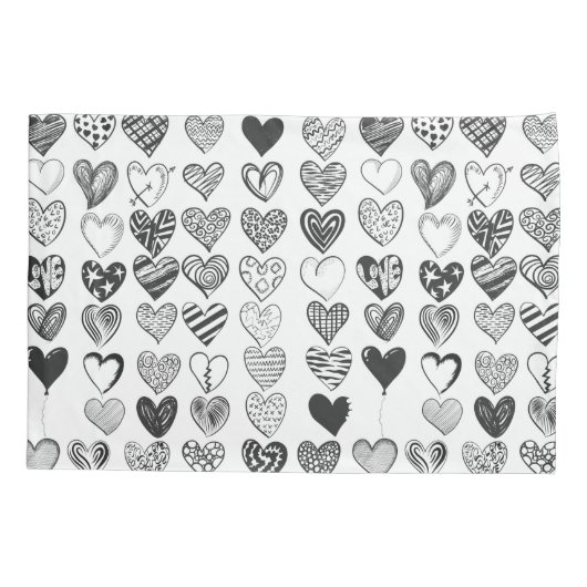 Herzen in Schwarz-Weiß Kussensloop (Achterkant)