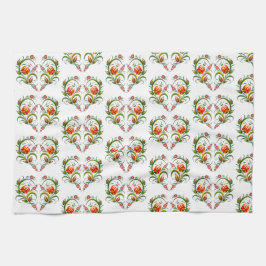 Herzförmiges Blumenmuster Theedoek
