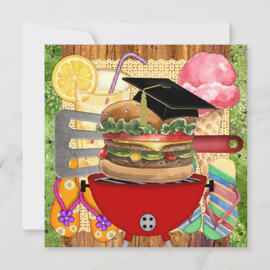 Herzien Afstuderen of een BBQ-uitnodiging Kaart (Voorkant)