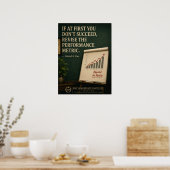 Herzien de prestatiemaatstaf Grappig leiderschap P Poster (Keuken)