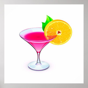 Herzien roze cocktail Poster - SRF