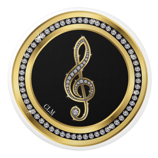 Herziene Bling Music Note Cabinet Knobs Keramische Knop (Voorkant)