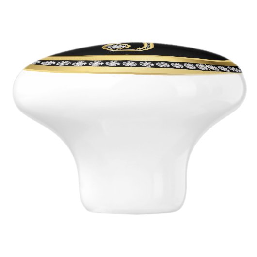 Herziene Bling Music Note Cabinet Knobs Keramische Knop (Zijkant)