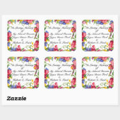 Herziene boekenplaat, in memoriam, donatie vierkante sticker (Vel)