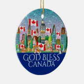 HERZIENE God Bless Canada Ceramic Ornament (Rechts)