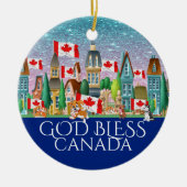 HERZIENE God Bless Canada Ceramic Ornament (Voorkant)